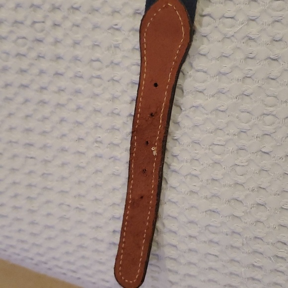 Clemson Tigers Canvas Leather Belt Orange Paw Ribbon Adult Size 34 - Picture 5 of 6